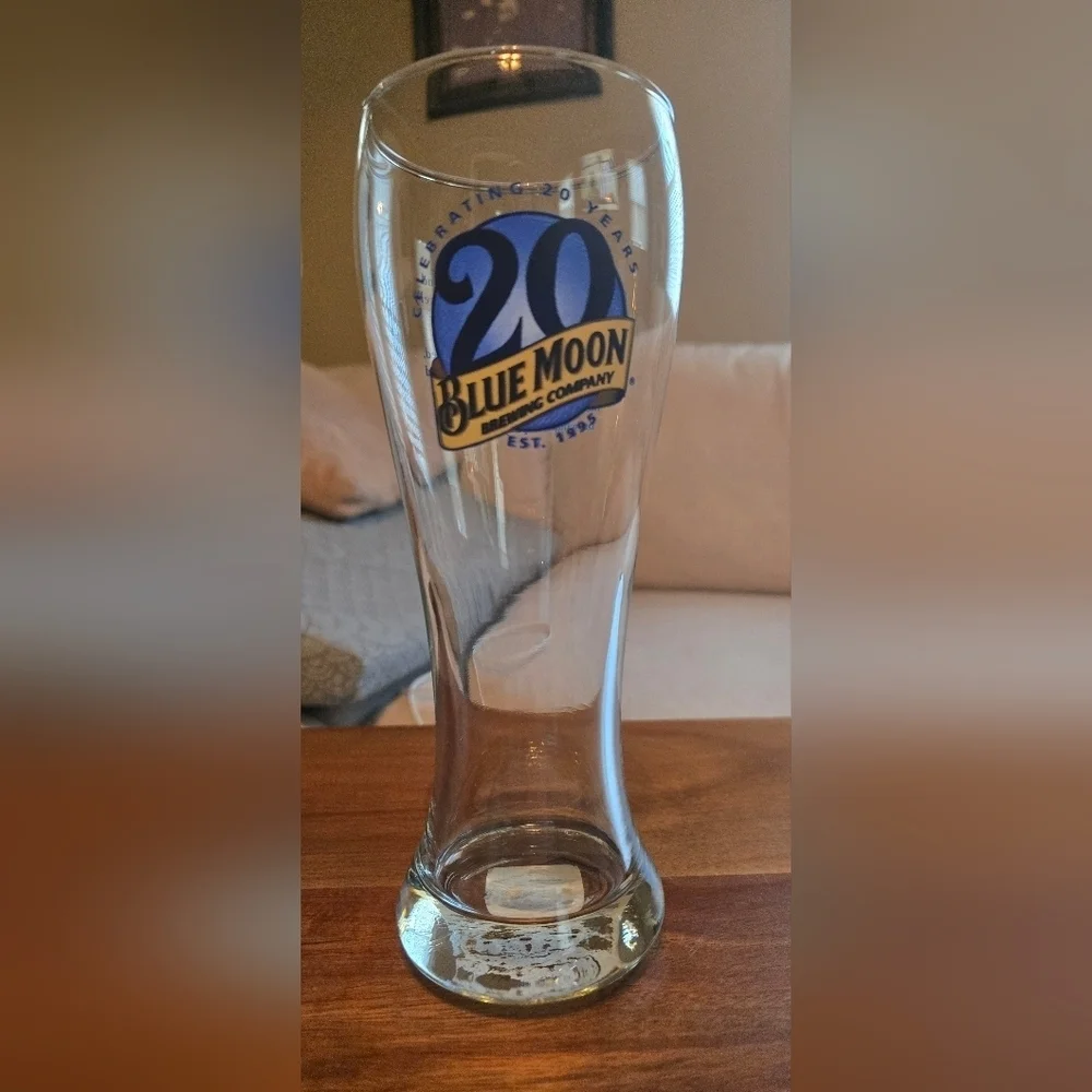NWT | Blue Moon | 20 Years Anniversary Brewing Company Pint Beer Glass Souvenir